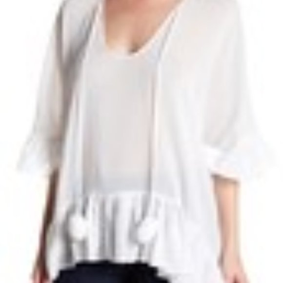 Chelsea & Theodore Tops - NWT White Poncho Top